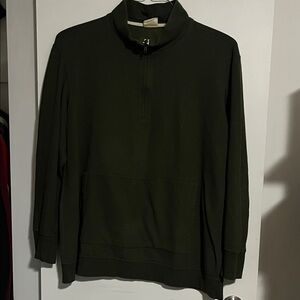 Men's Forest Green Zip-Up Sweater